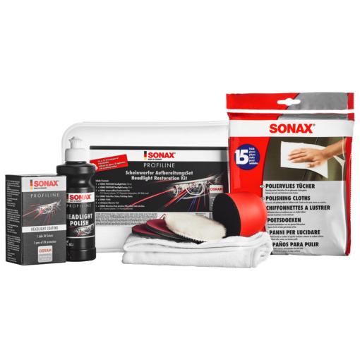 Scheinwerferaufbereitungsset für den gewertbliche Einsatz von SONAX Profiline