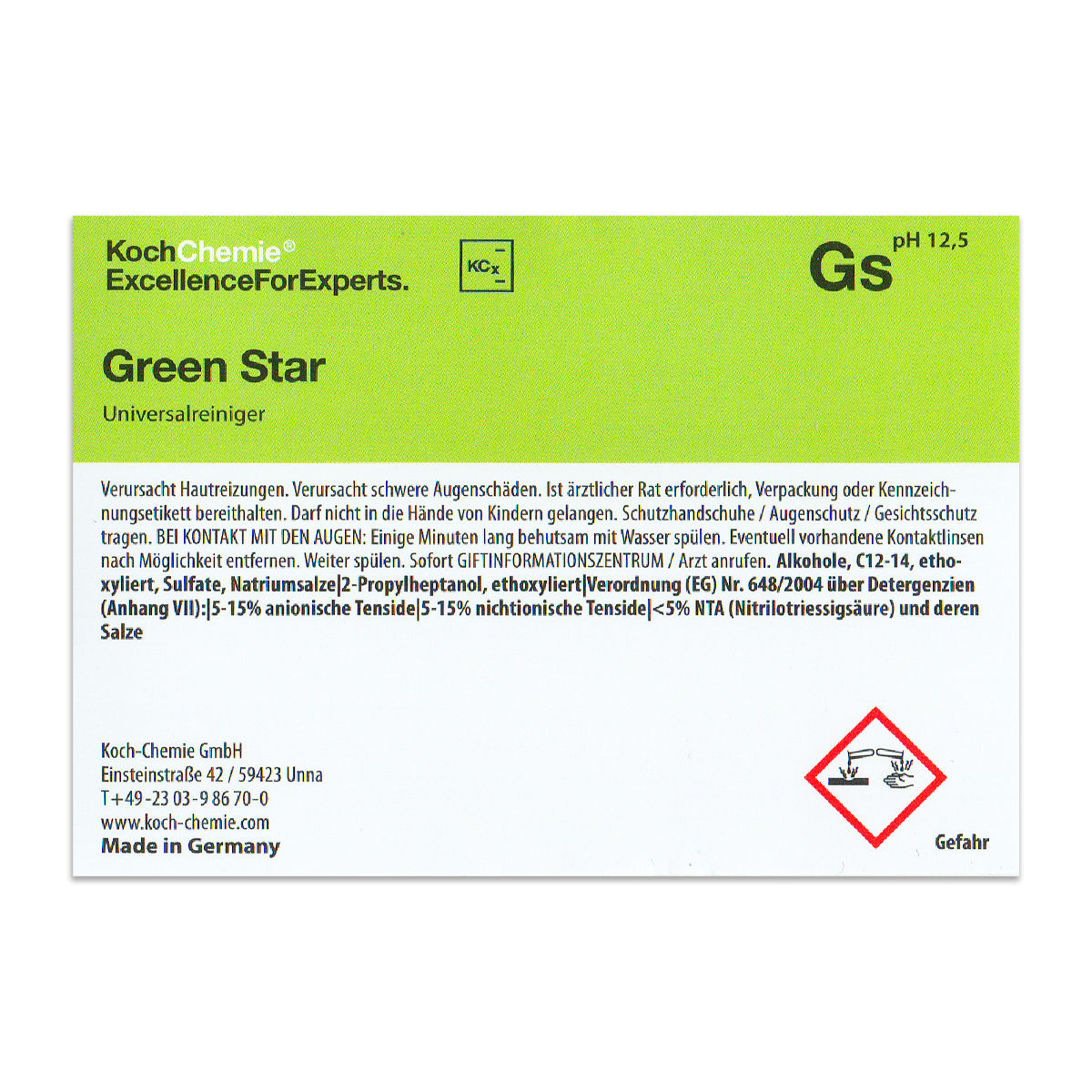 Koch Chemie Aufkleber Green Star jetzt im offiziellen Shop kaufen